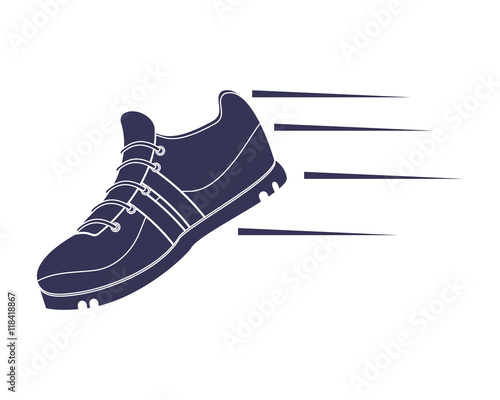 flat design running shoes icon vector illustration