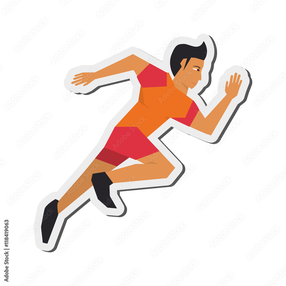 flat design running man icon vector illustration flat design running man icon vector illustration