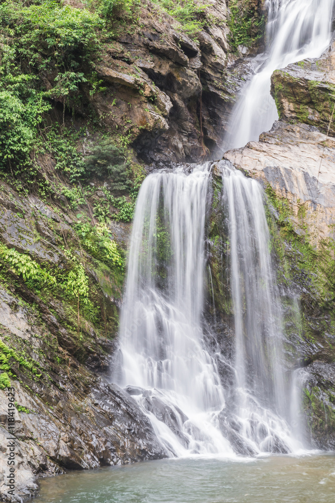 Krungshing waterfall in Khao Luang National Park, Nakhon sri thammarat ,Thailand.