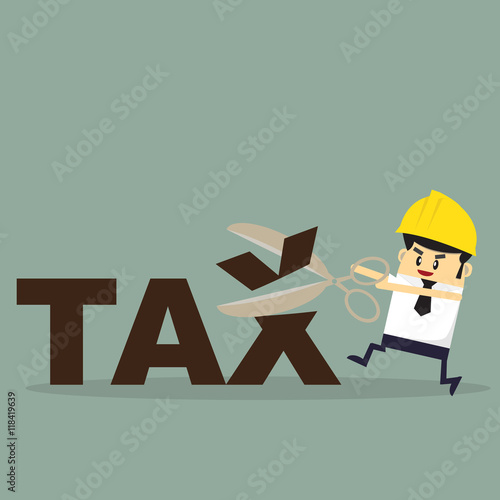 Foreman tax payment deduction. Business Concept vector Illustration.