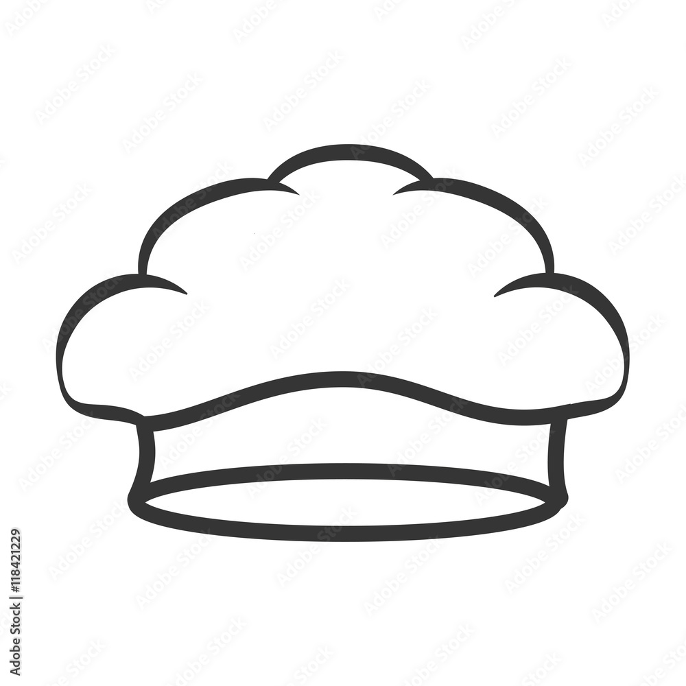 hat chef kitchen profession food cap clothes cooker vector illustration isolated hat chef kitchen profession food cap clothes cooker vector illustration isolated