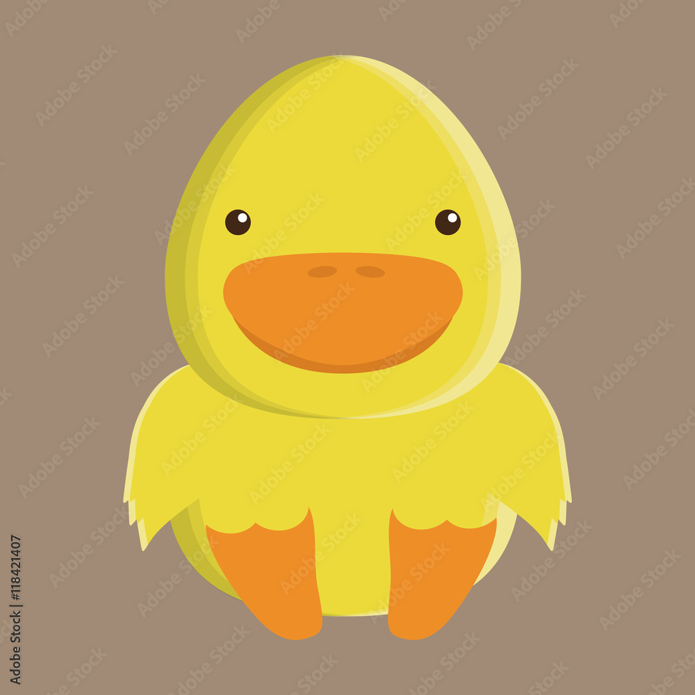 Obraz premium duck animal cute little cartoon icon. Colorful and flat design. Vector illustration