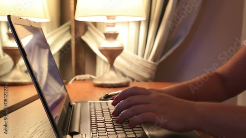 Wallpaper Mural Closeup shot of a woman hand typing on keypad of her laptop Torontodigital.ca