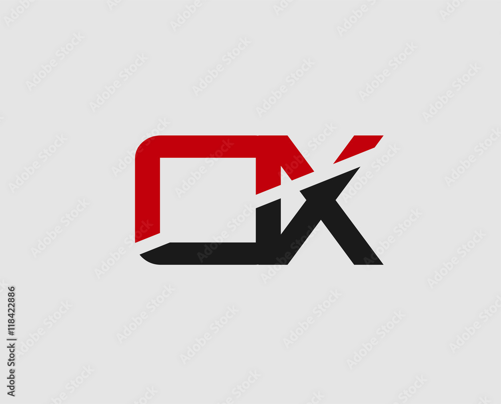 Abstract letter OX logo design template. Vector letter logo 
