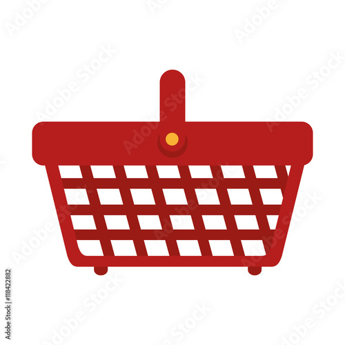 basket supermarket handle carry bucket shopper store vector illustration isolated