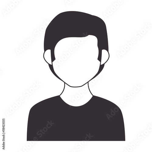 man male guy boy face human person silhouette vector illustration isolated