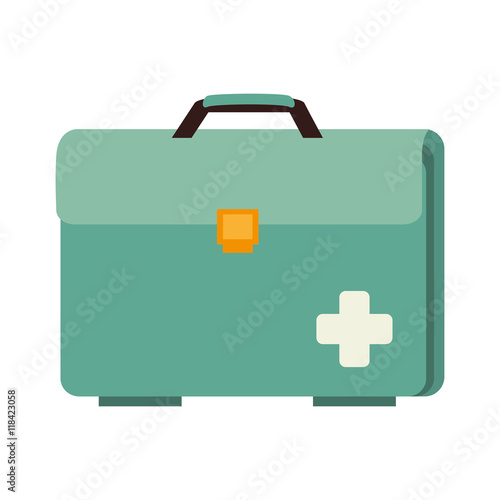 case medical doctor medicine box equipment hospital vector illustration isolated
