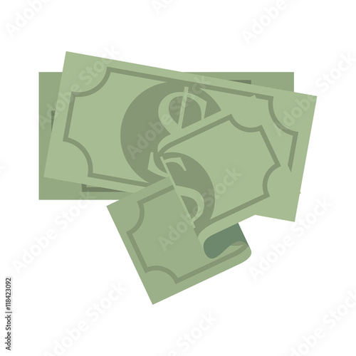 money bill cash economy finacial business bank green vector illustration isolated