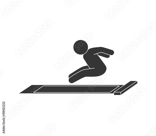 jump long high man jumper sport training  vector illustration isolated