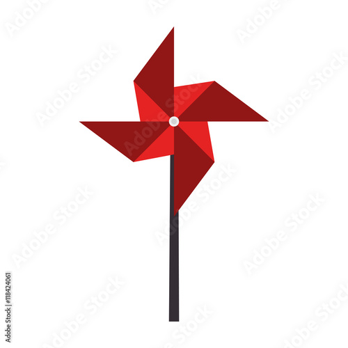 pinwheel toy wind mill child game naturally breeze vector illustration isolated