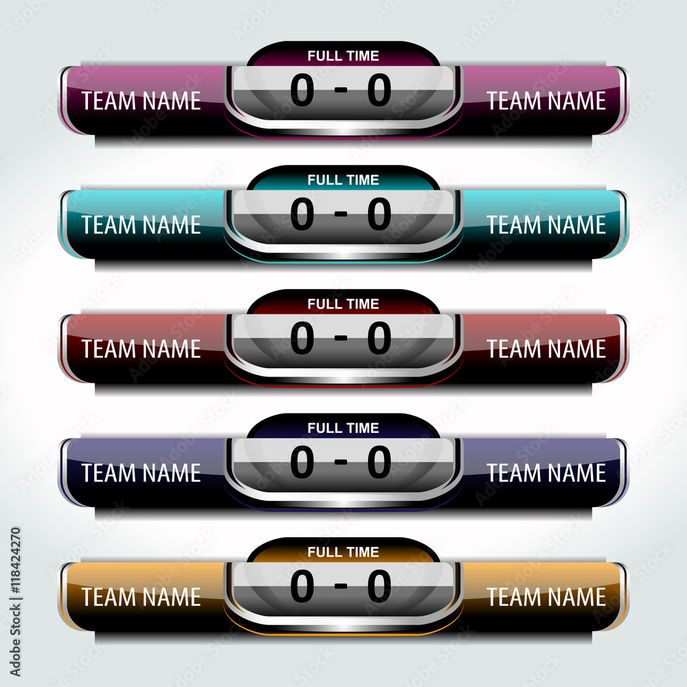scoreboard elements design for football and soccer, vector illustration scoreboard elements design for football and soccer, vector illustration