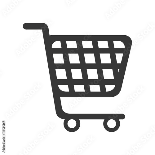 cart shopping supermarket market carrying store vector isolated and flat illustration