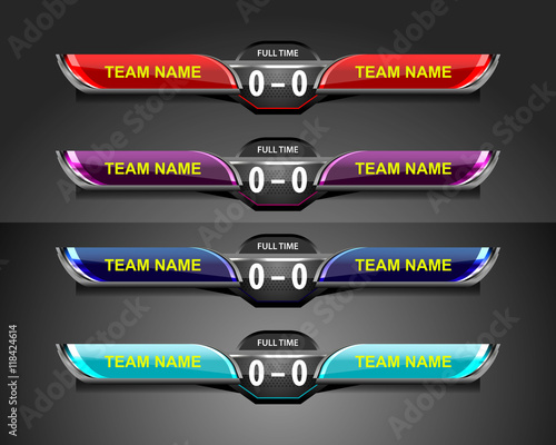scoreboard template sport game for soccer and football, vector illustration
