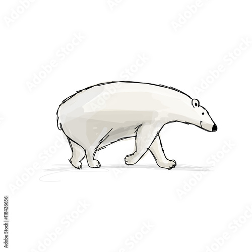 Polar bear, sketch fro your design