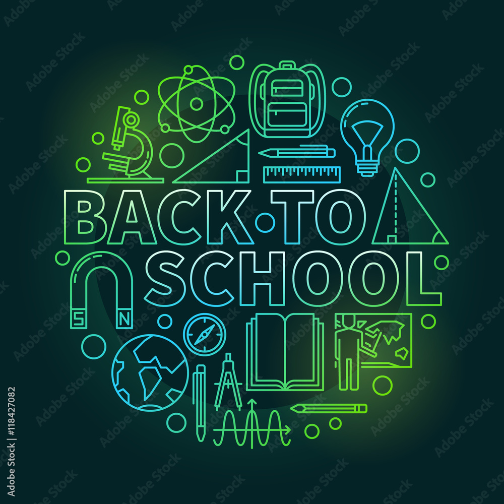 Back to school colorful illustration