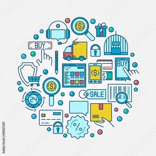 Wallpaper Mural Flat ecommerce illustration Torontodigital.ca