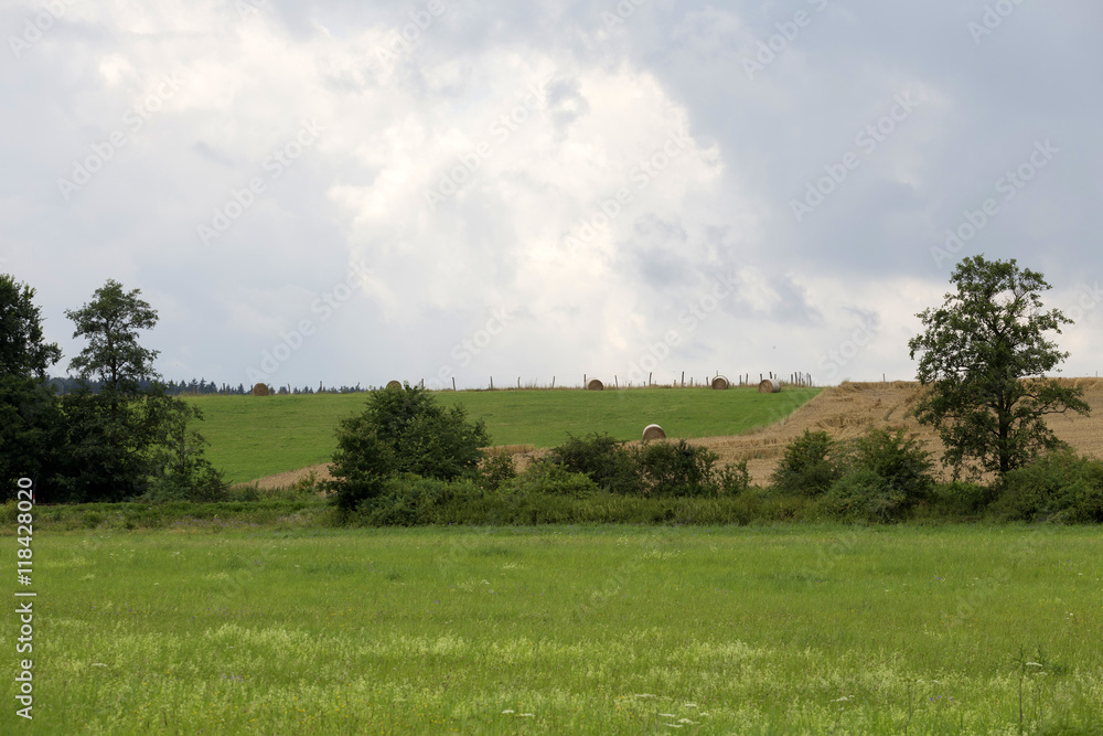 Obraz premium Storm summer country Lanscape in south Bohemia