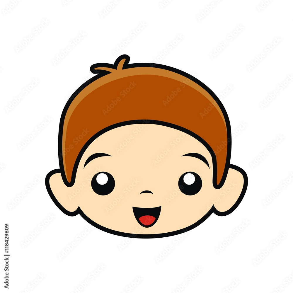 Head of little boy illustration vector Head of little boy illustration vector