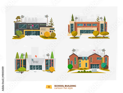 Four school building