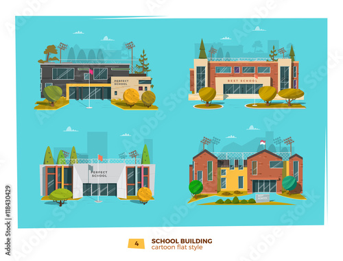 Four school building