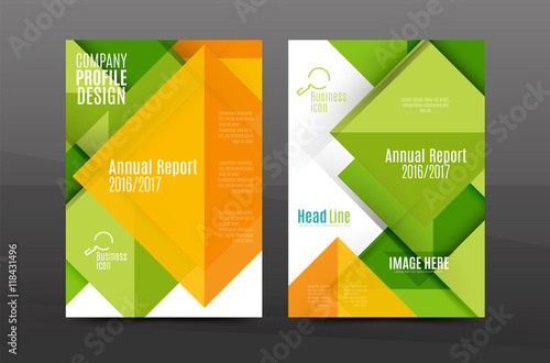 Squares and triangles annual report cover template