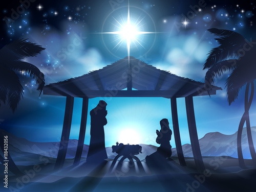 Manger Nativity Christmas Scene