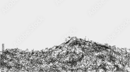 Abstract wavy structure made by shuffled round particles. Swarm of dots. Rippled random halftone illustration for backdrop. Element of design.