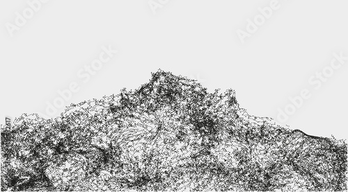 Abstract wavy structure made by shuffled round particles. Swarm of dots. Rippled random halftone illustration for backdrop. Element of design.