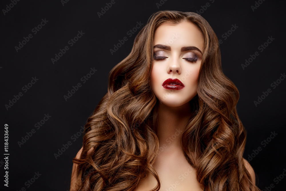 Beautiful Woman with Clean Fresh Skin and healthy curly hair Beautiful Woman with Clean Fresh Skin and healthy curly hair