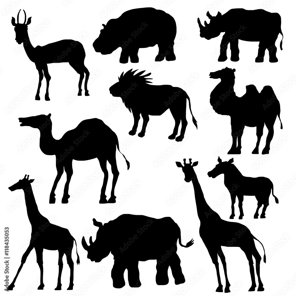 silhouettes of wild animals silhouettes of wild animals