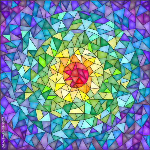Abstract stained glass background , the colored elements arranged in rainbow spectrum