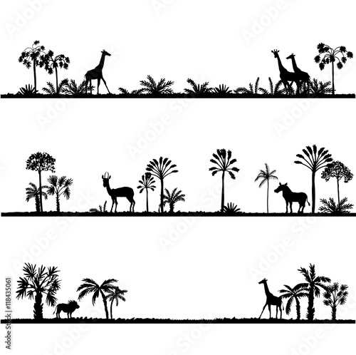 set of african landscapes