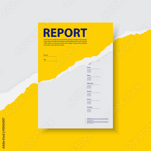 Business corporate Identity Templates for flyers brochure. Annual report cover abstract style on tear paper background in a4 size. Vector Illustration.