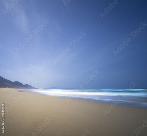 Tranquil Cofete Beach. Fuerteventura. Long Exposure