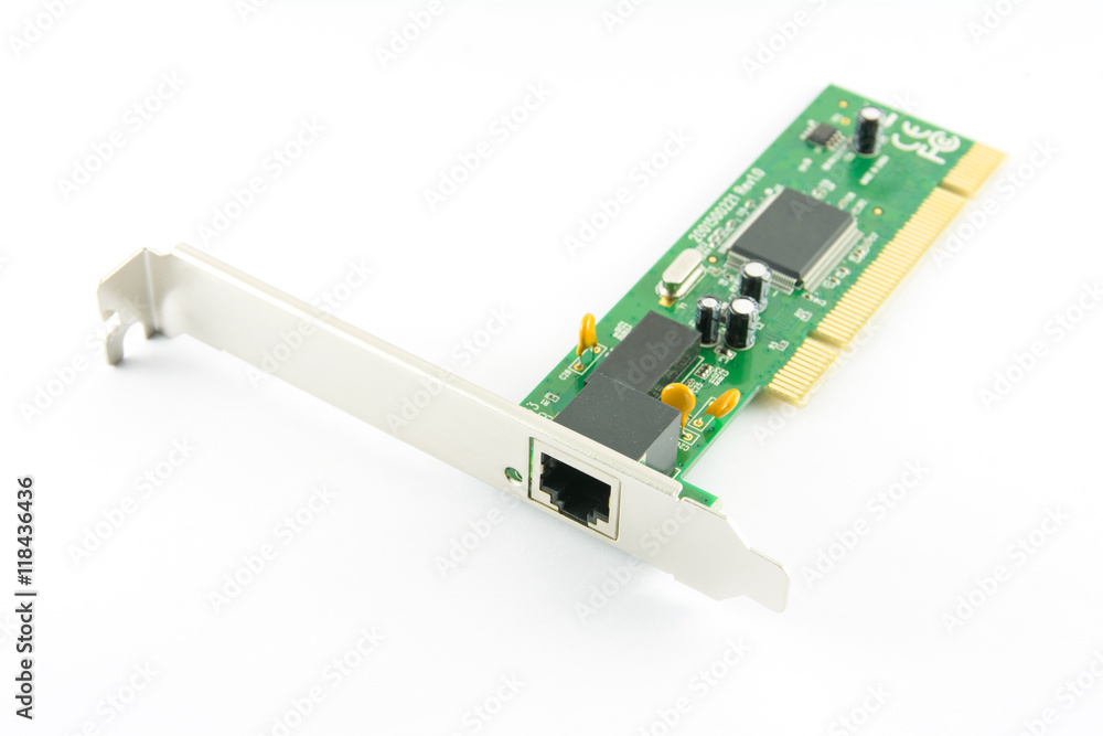 LAN card isolated on white background LAN card isolated on white background