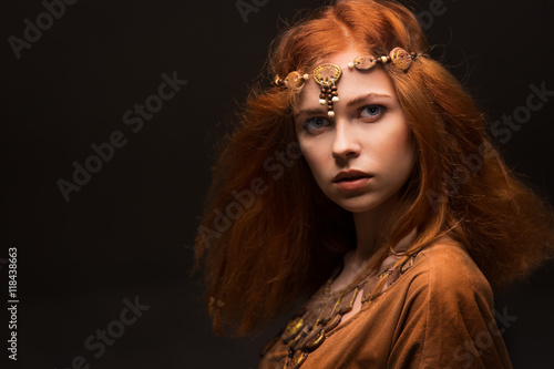 Fotografie Beautiful woman dressed as Amazons