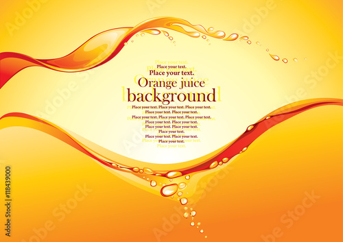 Orange juice background. Vector illustration.