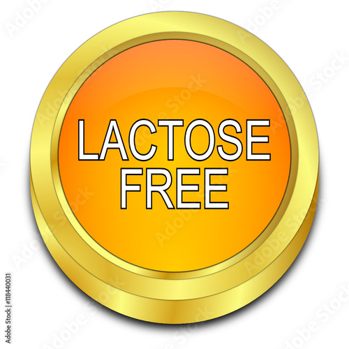Lactose free Button - 3D illustration