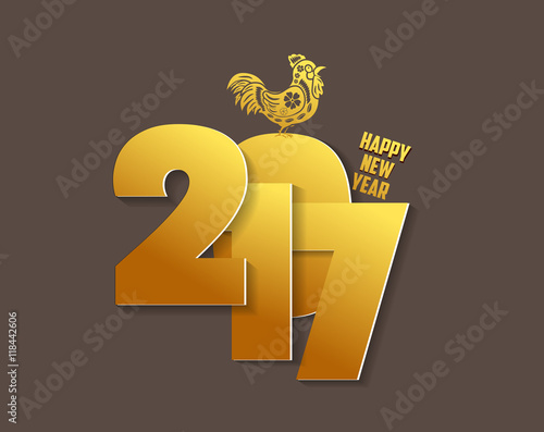 happy new year 2017 typography