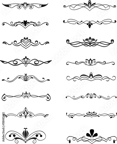 Set of hand drawn decorative elements for design.