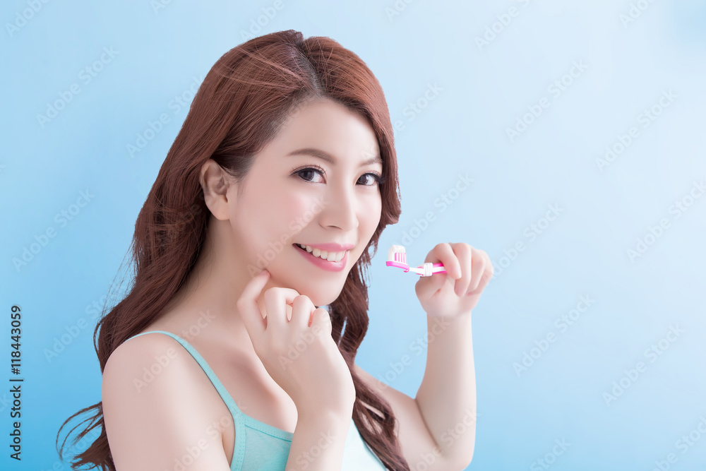 Beautiful woman holding tooth brush Beautiful woman holding tooth brush