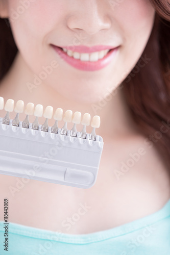 Woman teeth whitening concept