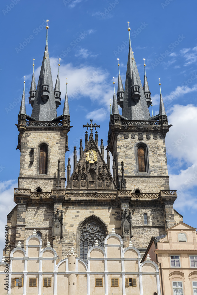 Towers Of Church of Our Lady before Tyn, Prague, Czech Republic