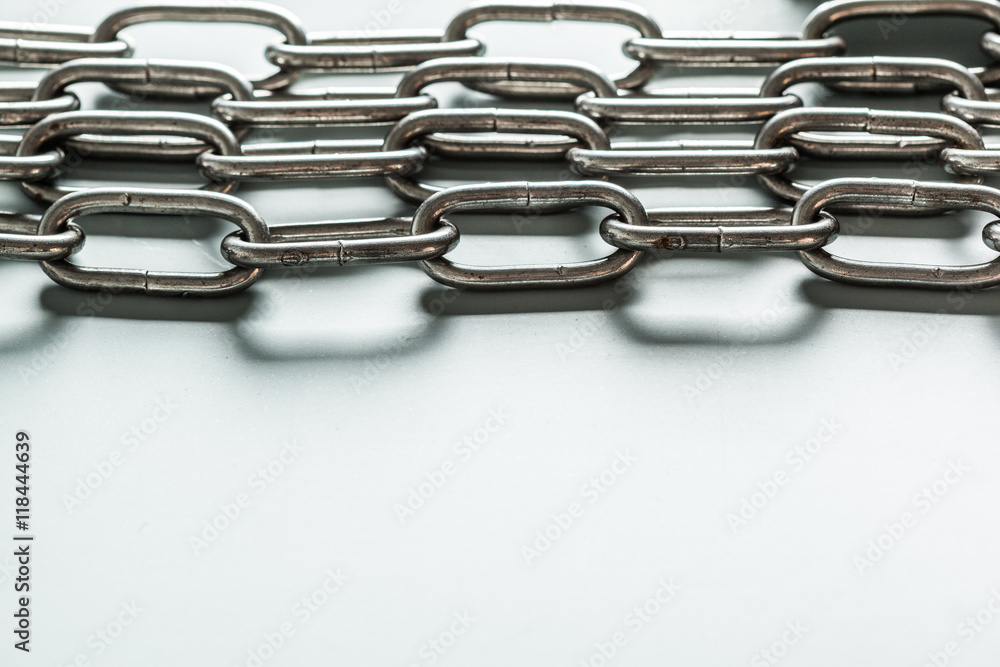 Obraz premium close up of metal chain part on white background