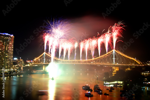 Brisbane City Storey Bridge Riverfire Fireworks photo