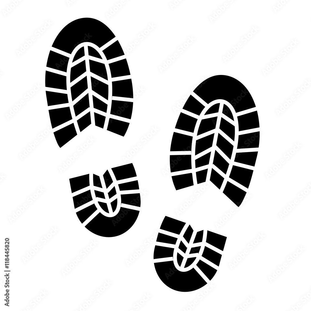 Footprints vector icon. Trekking boots. Stock Vector | Adobe Stock