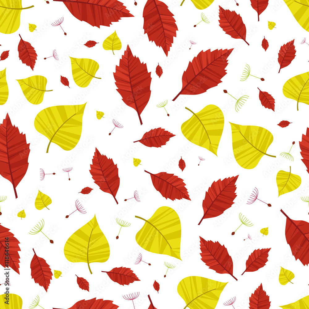Fototapeta premium Autumn leaves. Seamless background