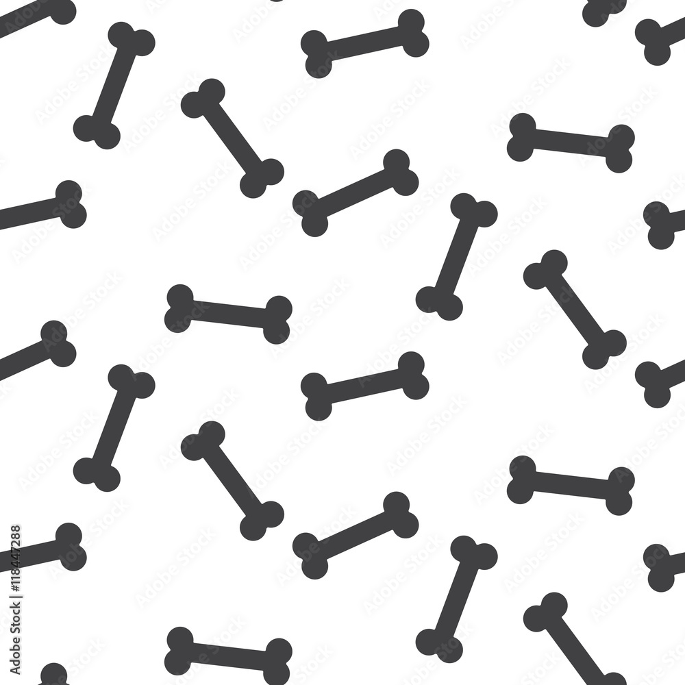 Bone vector black and white seamless pattern. Bone vector black and white seamless pattern.