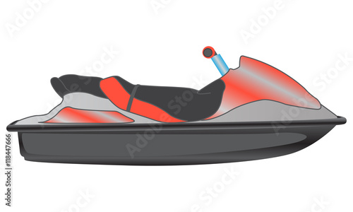 Personal watercraft isolated on white background, vector illustration
