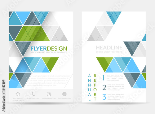 Business flyer template, brochure or corporate banner with geometric pattern. A4 size.